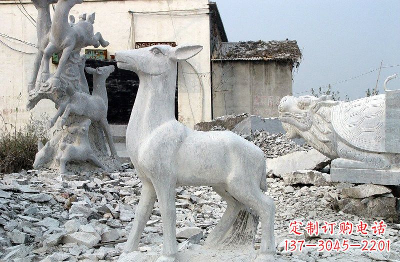 常州青石仿古小鹿雕塑,精美优雅