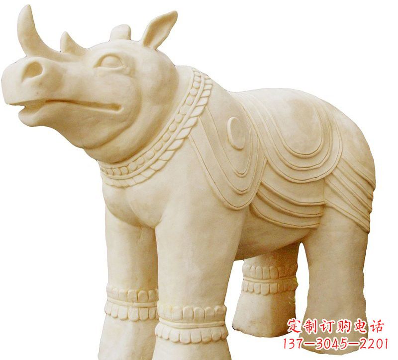 常州砂岩犀牛雕塑