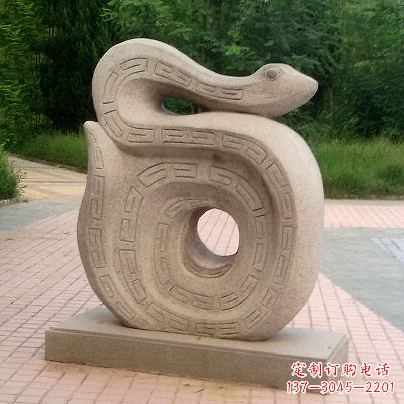 常州砂岩动物蛇雕塑
