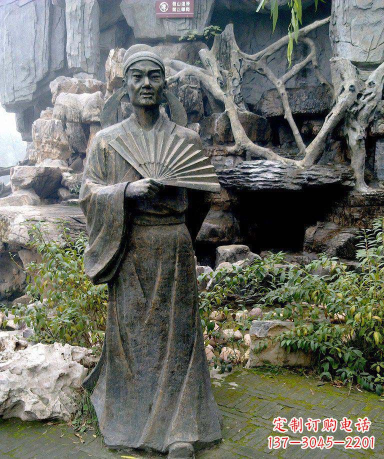 常州公园诗人杜甫古代人物铜雕