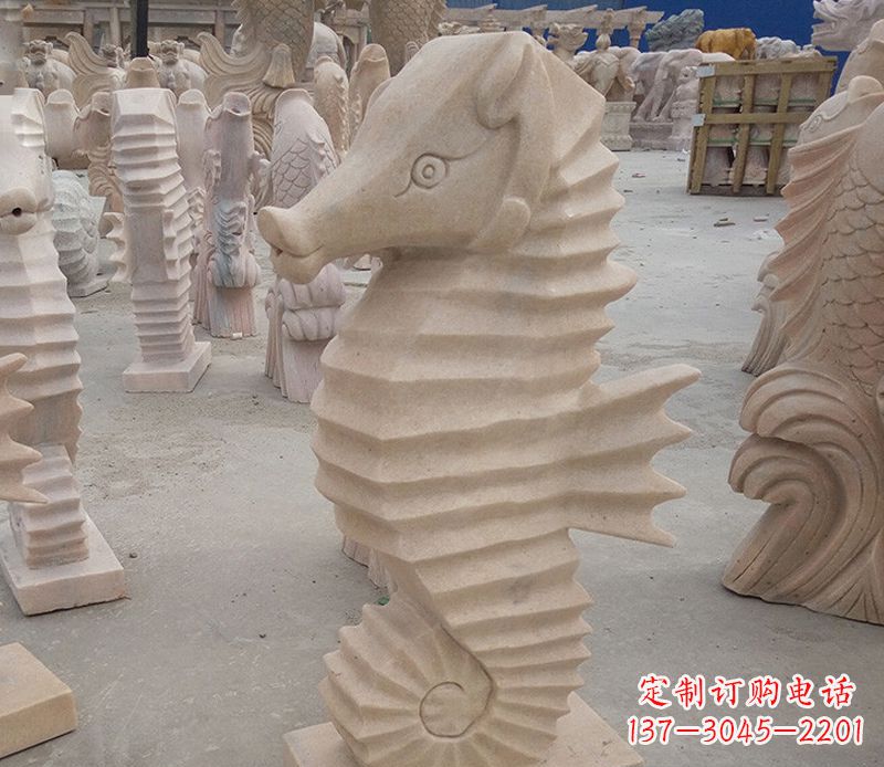 常州海马石雕塑——精美的艺术美学