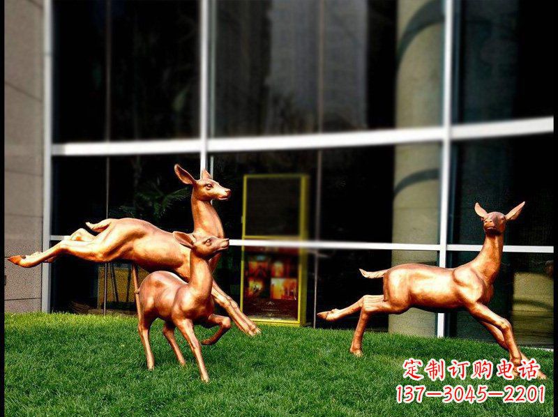 常州精美青铜动物雕塑——小鹿奔跑