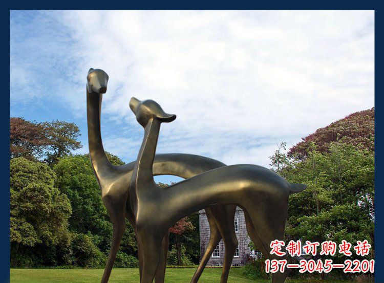 常州 优雅铜鹿风格雕塑