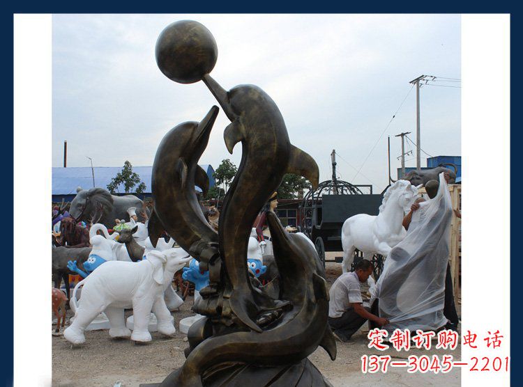常州铜质海豚造型雕塑