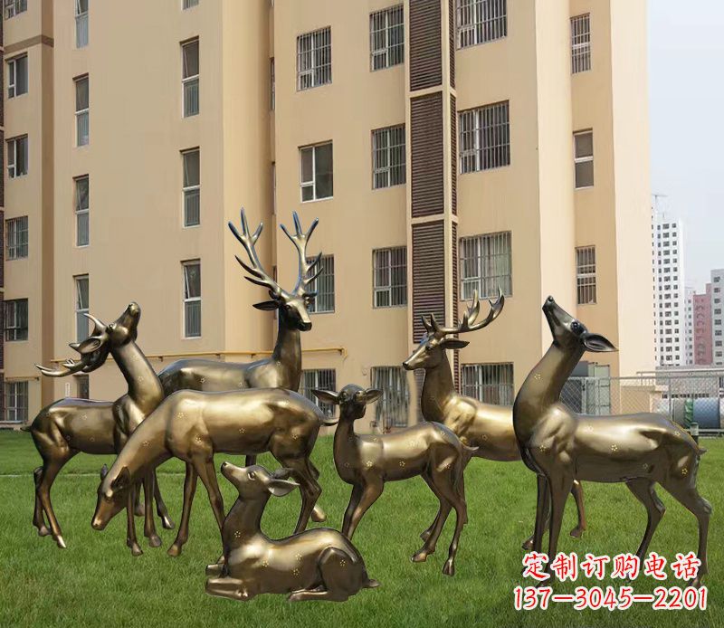 常州高贵典雅的梅花鹿铜雕