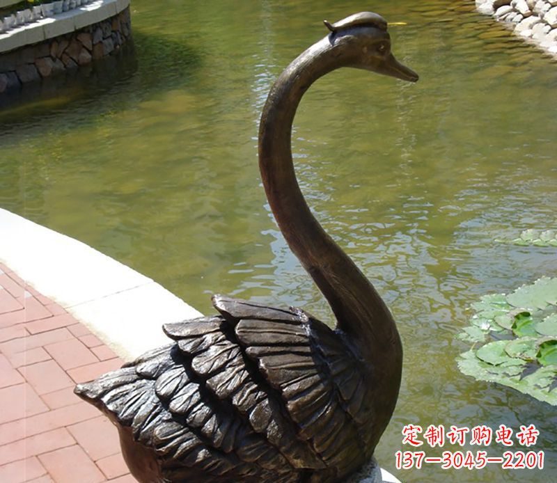 常州公园装饰铜天鹅喷泉雕塑