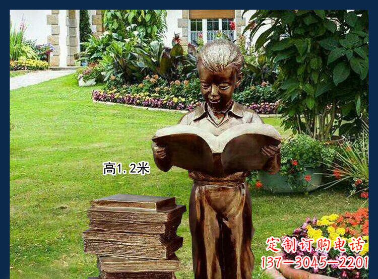 常州西方美女看书人物铜雕塑