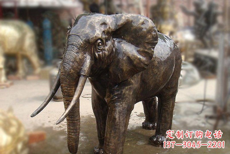 常州优雅而典雅的铜质大象雕塑