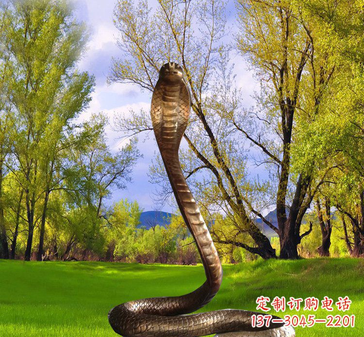 常州铜质眼镜蛇动物雕塑