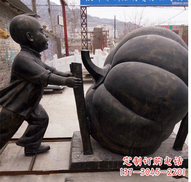 常州精致男孩铜雕