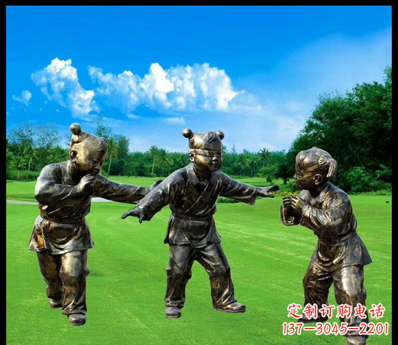 常州精致的儿童铜雕造型,增添公园乐趣