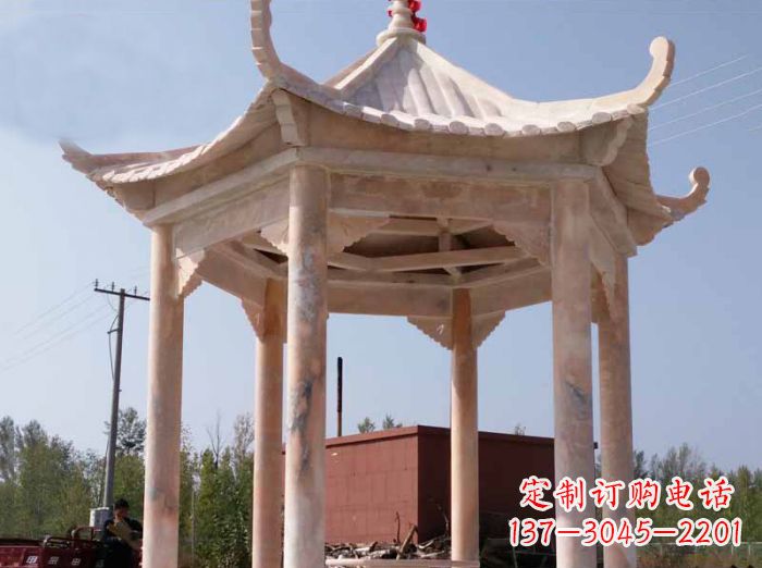 常州红六角凉亭雕塑