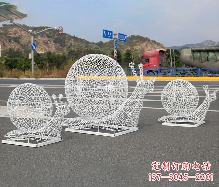 常州公园蜗牛镂空不锈钢雕塑
