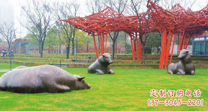 常州中领雕塑精美休闲动物铜雕