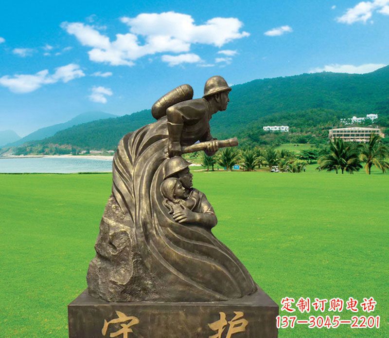 常州弘扬消防文化的消防员雕塑