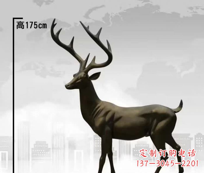 常州精美的铜制公园小鹿雕塑