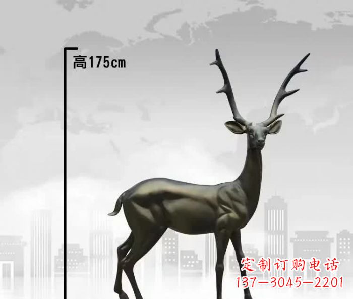 常州精致优雅的铜制公园小鹿雕塑