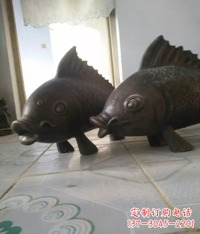 常州公园小鱼景观动物铜雕