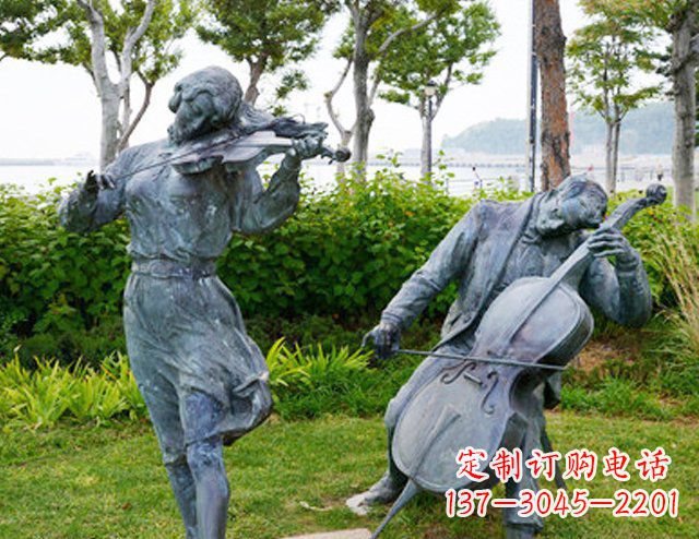 常州双面演奏大提琴&小提琴铜雕塑