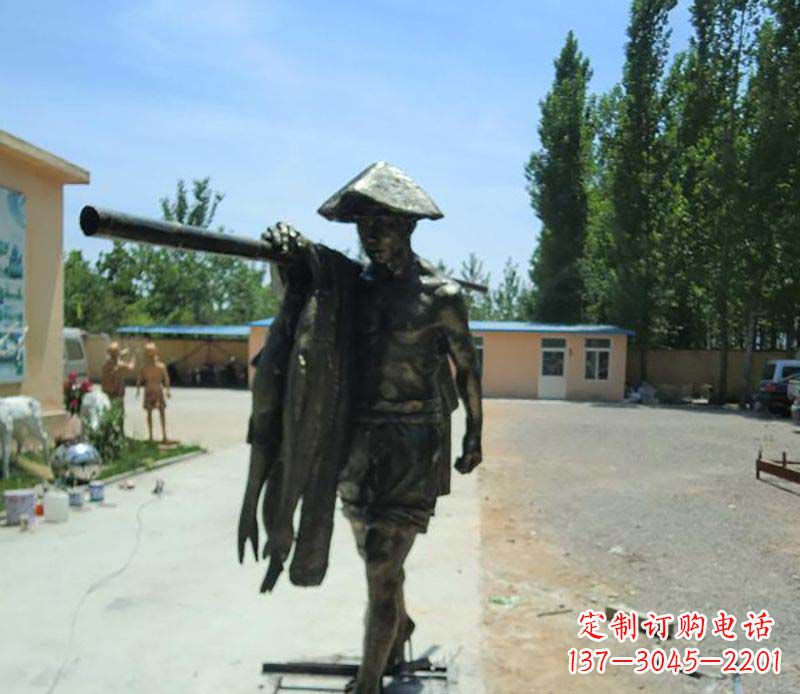 常州传承古老文化的渔民雕塑