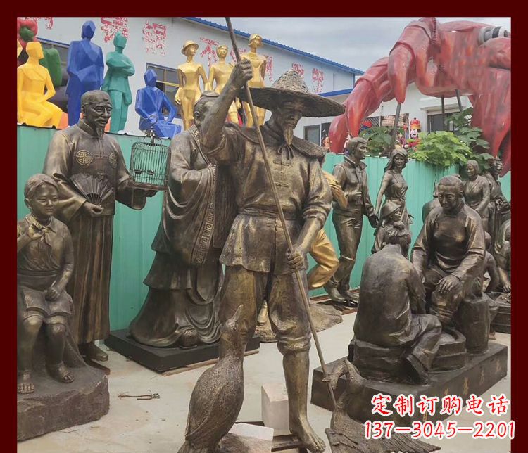 常州新中式鸬鹚铜雕塑