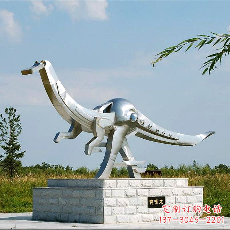 常州不锈钢鸭嘴龙动物景观雕塑