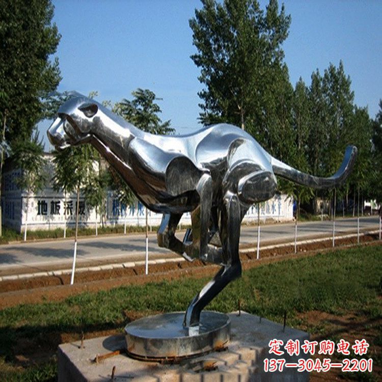 常州公园园林动物动物袋鼠拉丝不锈钢雕塑