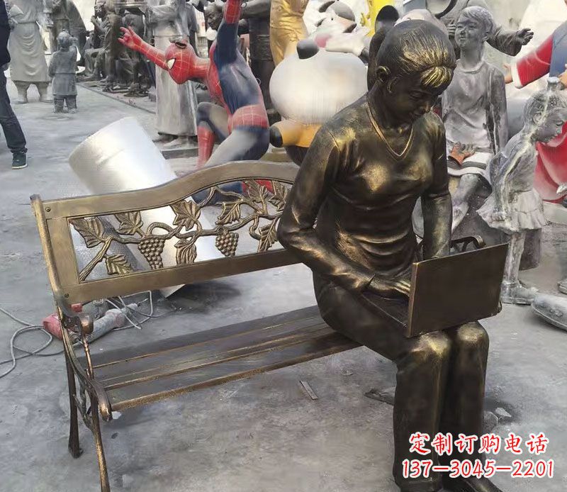 常州中领雕塑推出优雅可爱的女孩铜雕