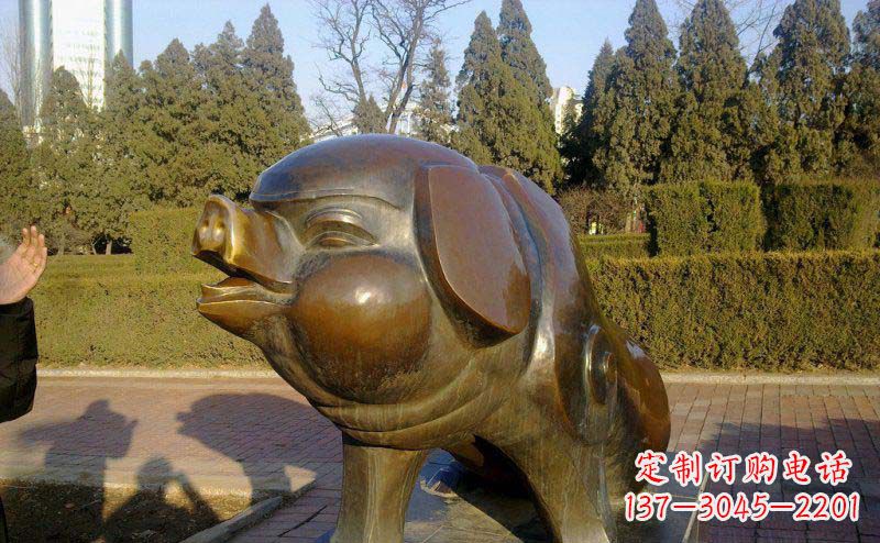 常州定制公园猪铜雕