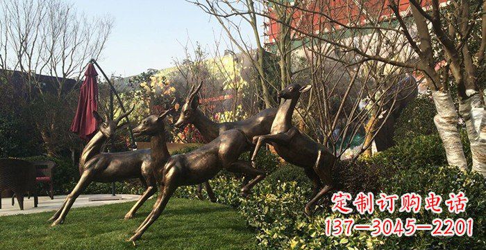 常州中领雕塑精美铜鹿动物雕塑