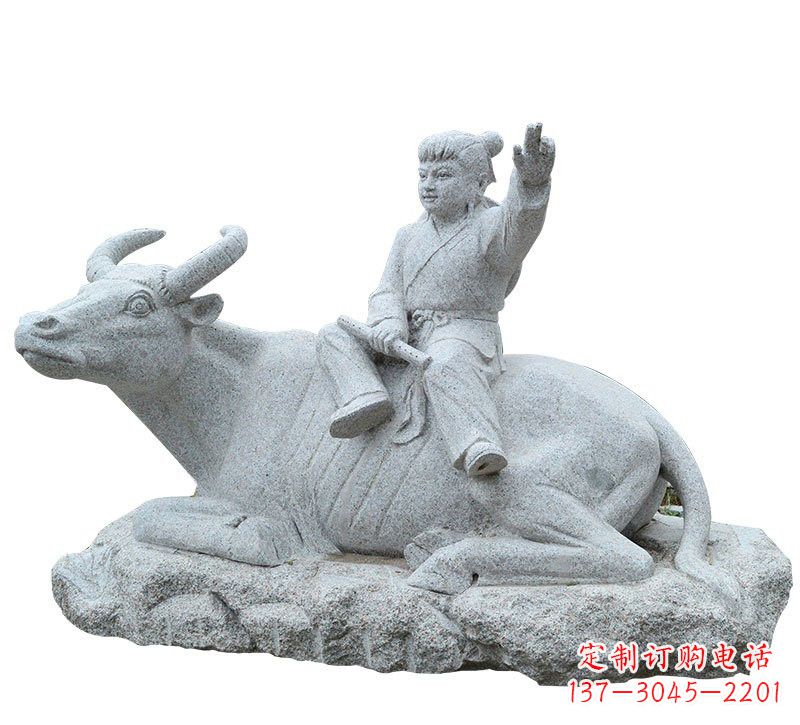 常州牧童牛石雕塑,实现公园优雅美观