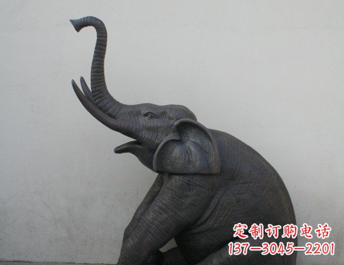 常州铜雕大象喷水动物塑像