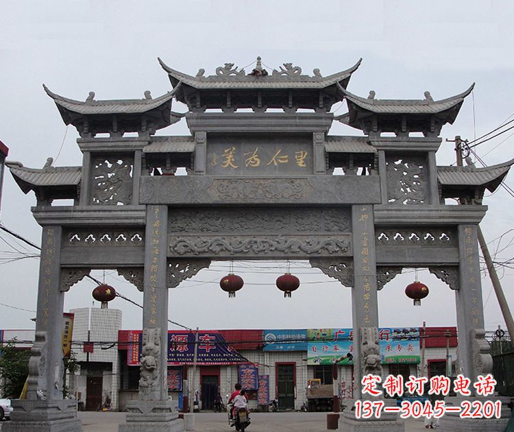 常州古城牌坊雕塑,让历史永久流传
