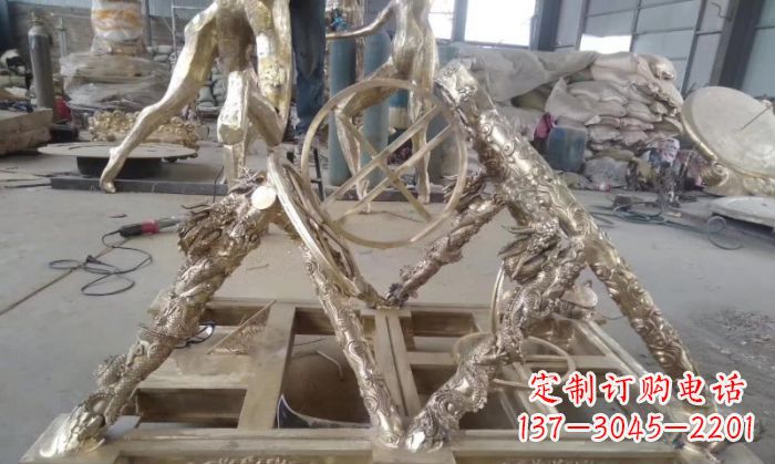 常州古代浑天仪铜雕 (2)
