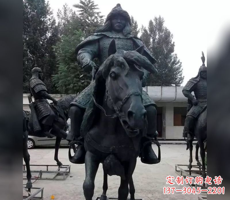 常州英姿飒爽古代将军骑马铜雕