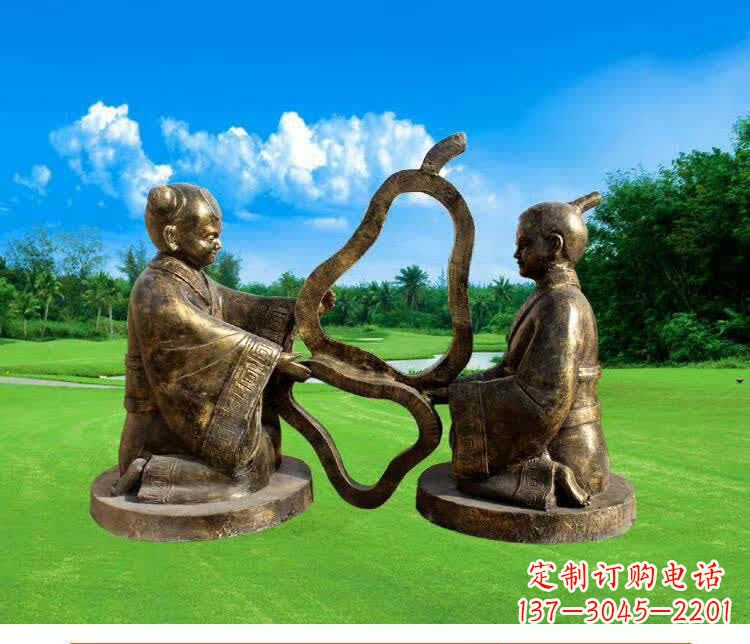 常州精美古代孔融让梨人物铜雕