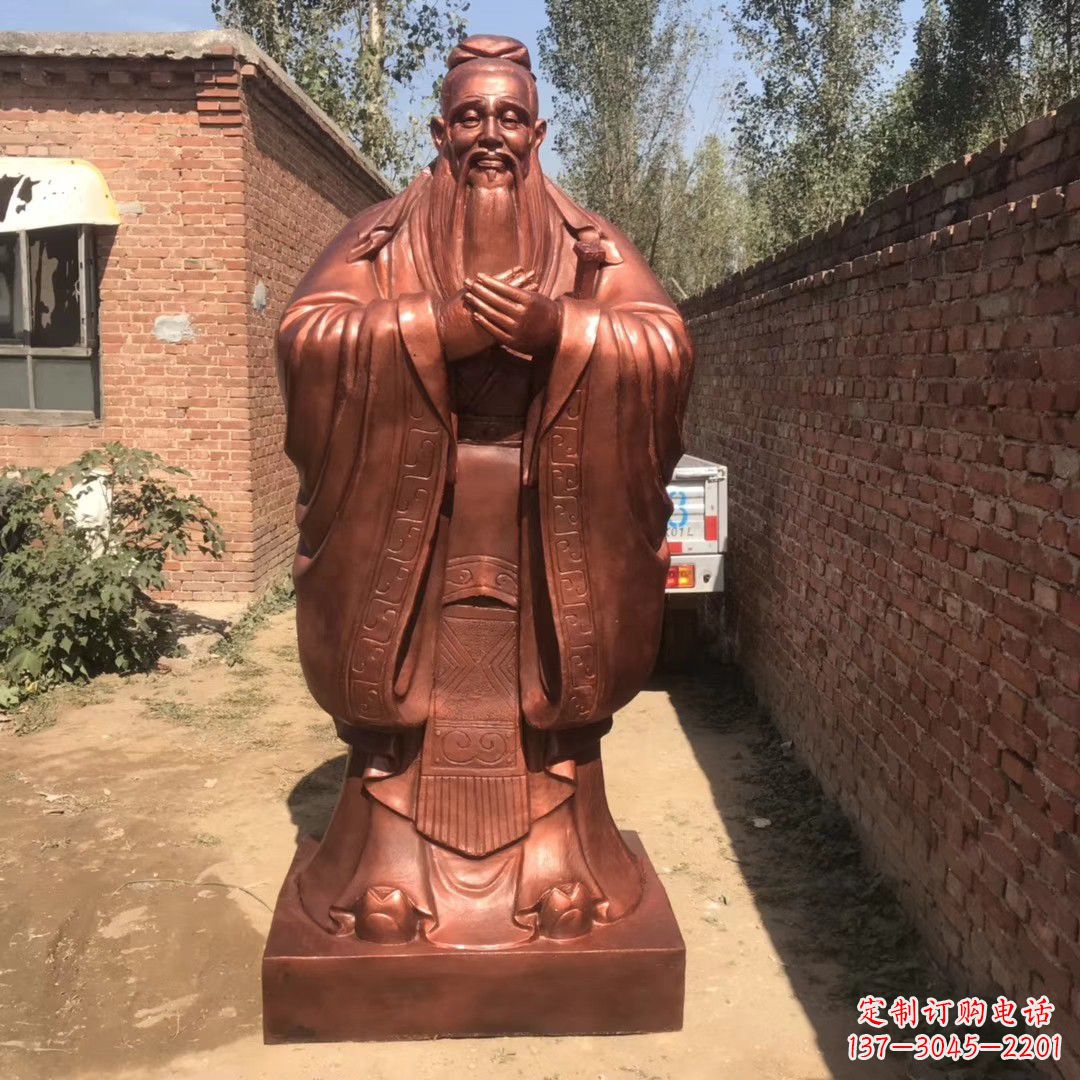 常州中领雕塑精致孔子铜雕，传承文明智慧