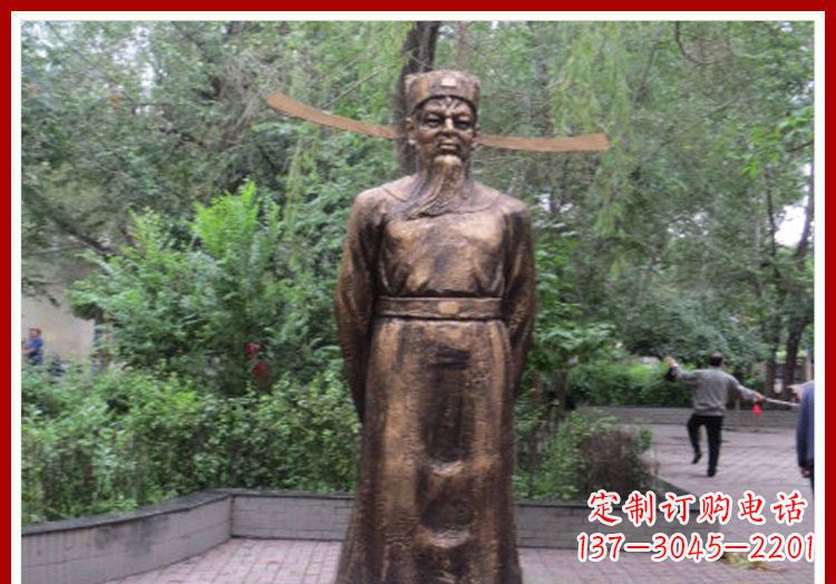常州古代名人包拯铜雕