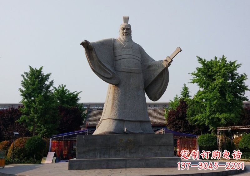 常州古代名人曹操石雕