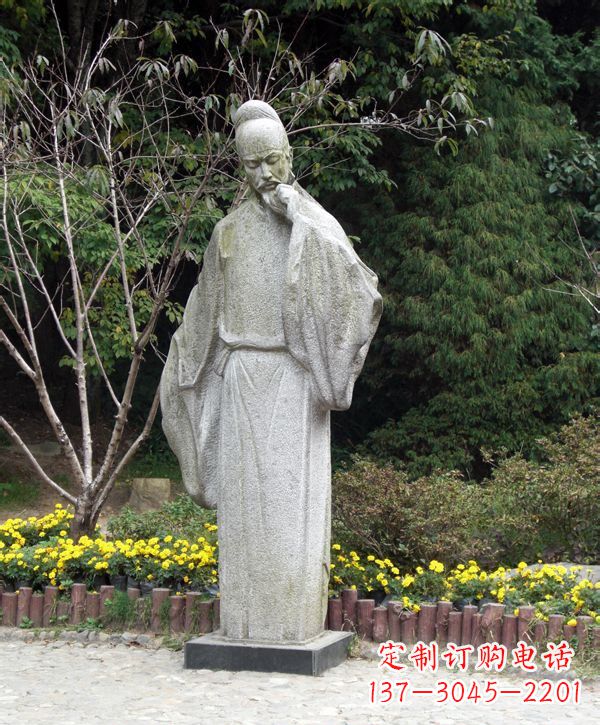 常州古代名人李白石雕