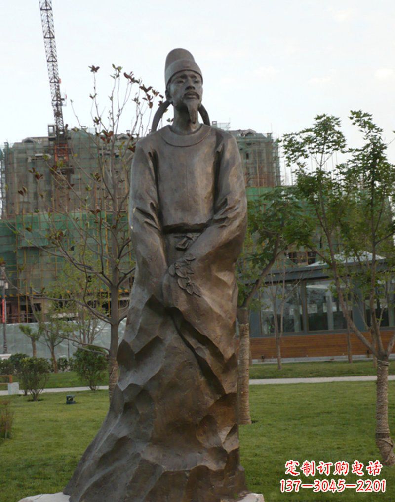 常州精美古风犹存,高雅李白铜雕