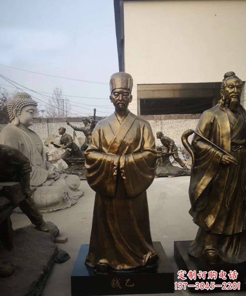 常州古代名人钱乙铜雕