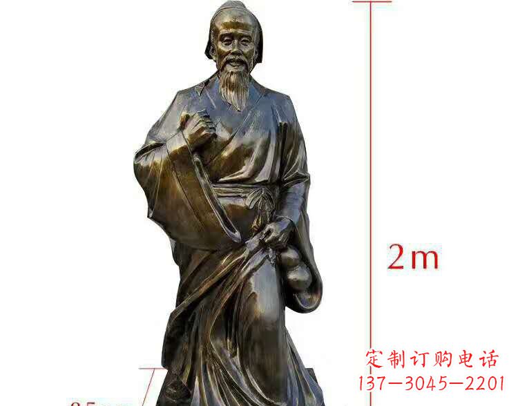 常州古代名医华佗铜雕