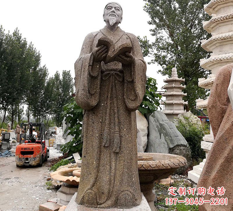 常州中领雕塑--李时珍石雕定制