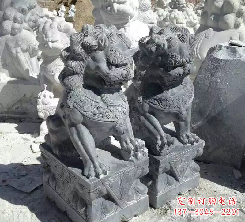 常州古典青石狮子雕塑