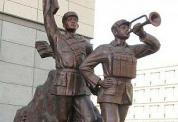 常州革命精神熠熠冲锋号铜雕