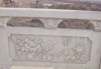 常州牡丹花浮雕石栏板景观雕塑