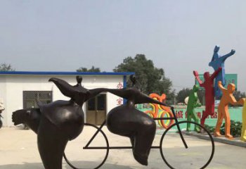 常州青春无悔，精致自行车雕塑