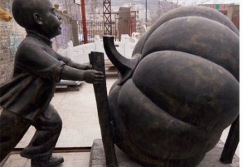 常州精致男孩铜雕