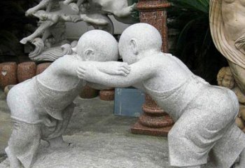 常州可爱小孩摔跤石雕